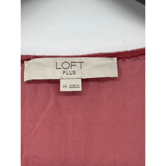 Loft Plus Crushed Velvet Puff Sleeve Top Coastal Classic Size 14 Cottage - Picture 6 of 8